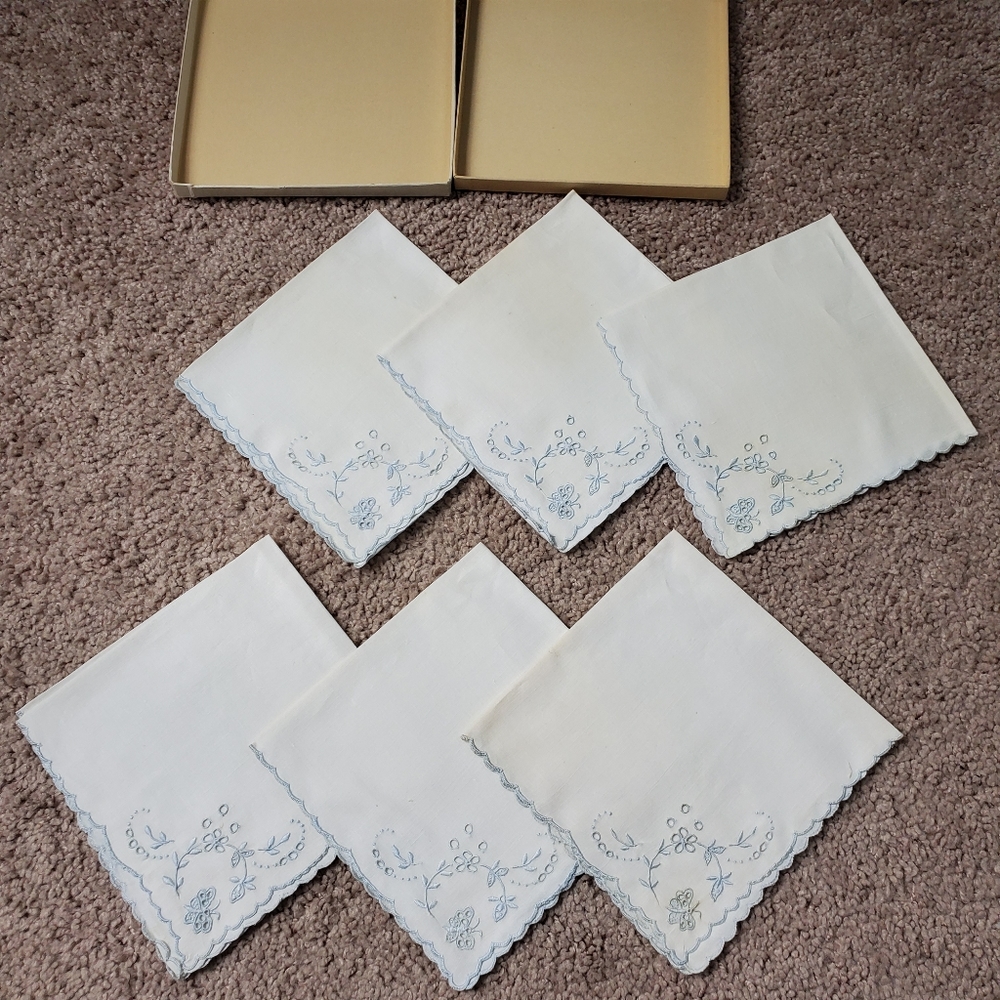 Antique Embroidered Linen Napkins
